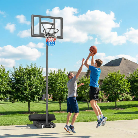 Adjustable Basketball Hoop Stand, 4.4-10 Ft, Shatterproof Backboard, Weight Bag Basketball Black at Gallery Canada