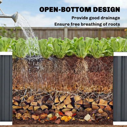Galvanized Raised Garden Bed, Deep Rot Planter Box, 7' x 2' x 2', Dark Grey Galvanized Planter Boxes at Gallery Canada