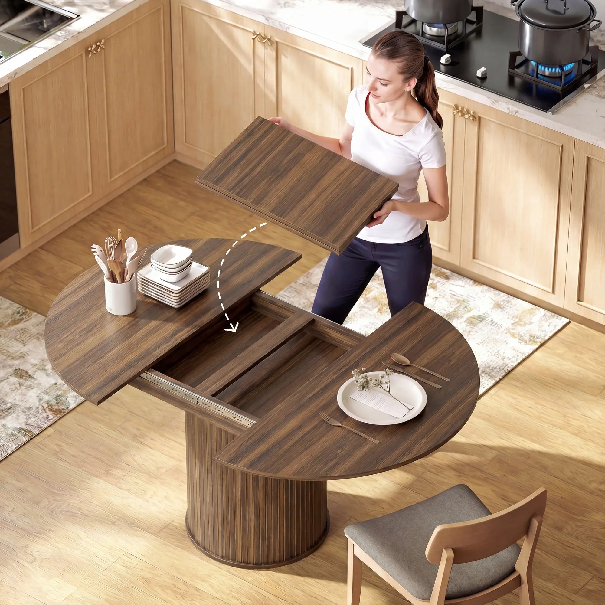 Extendable Kitchen Table, 43.5