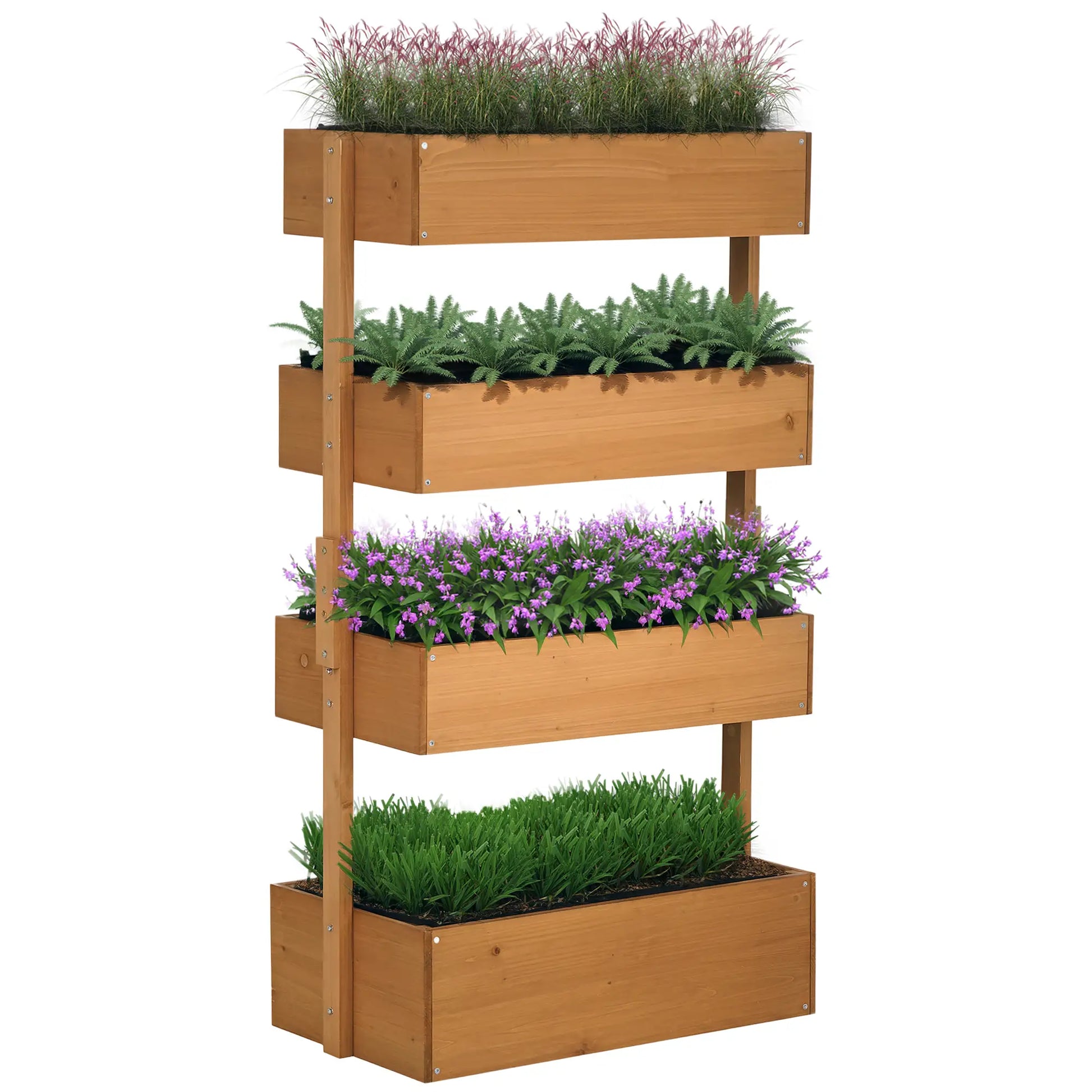 4-Tier Raised Garden Bed, Vertical Elevated Planter Rack, Wooden Planter Box Wooden Planter Boxes Orange at Gallery Canada
