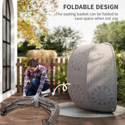 Hanging Egg Chair With Stand, Dark Grey Patio Swings with Stand at Gallery Canada