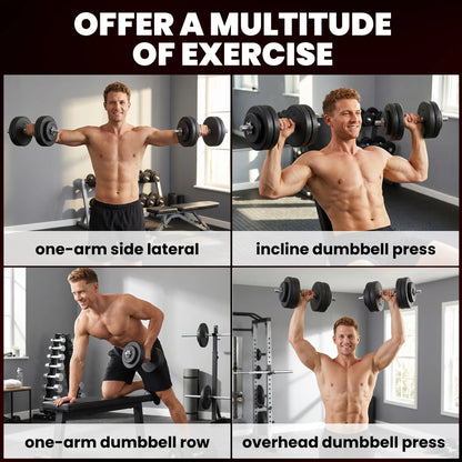 Adjustable 2 x 55lbs Dumbbell Set, Weight Training, Home Gym, Black Dumbbells & Barbells at Gallery Canada