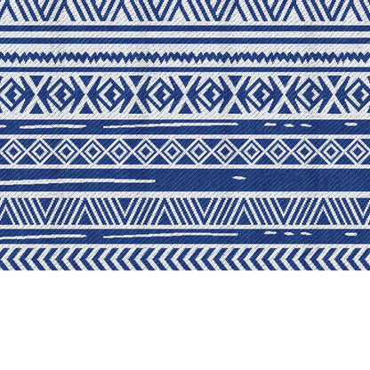 Reversible Outdoor Rug, Patio Floor Mat, 6' x 9', White, Dark Blue Garden Decor at Gallery Canada
