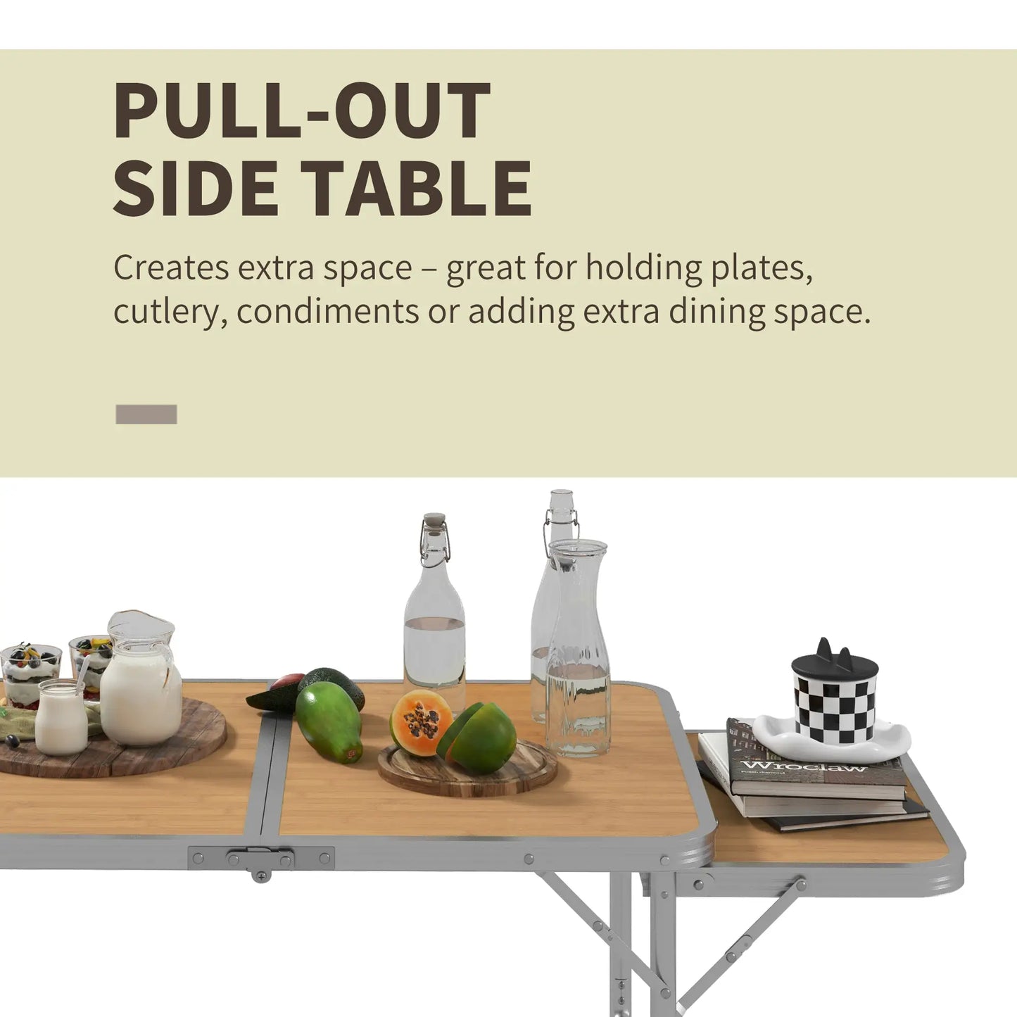 3ft Aluminum Folding Picnic Table, Portable Outdoor, 2 Adjustable Height Picnic Tables & Camping Chairs at Gallery Canada
