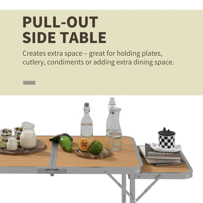 3ft Aluminum Folding Picnic Table, Portable Outdoor, 2 Adjustable Height Picnic Tables & Camping Chairs at Gallery Canada