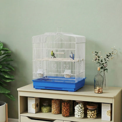 23" Bird Cage for Finches Canaries, with Doors Perches, Blue