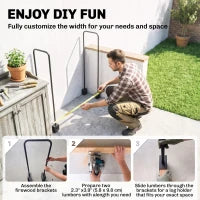 Support à bois de chauffage DIY, Rangement à bûches en acier robuste, Noir