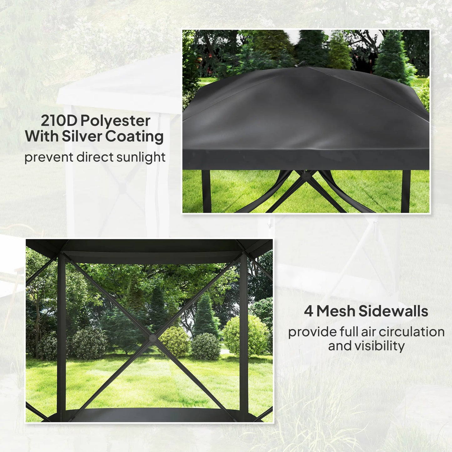 Pop-Up Tent, Foldable with Carry Bag, Zippered Door, Fits 3-4 People, Black Pop Up Canopies at Gallery Canada