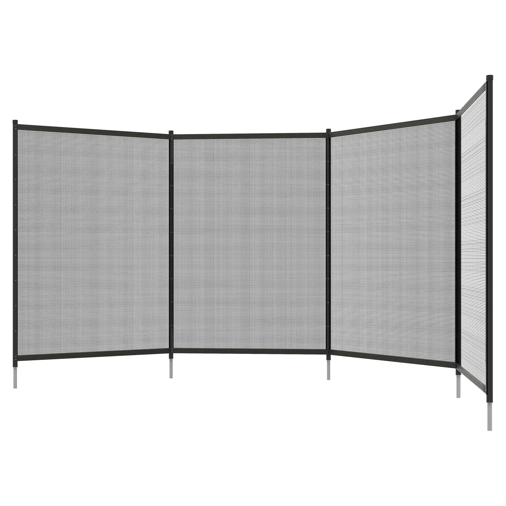 4 Panel Swimming Pool Fence, Aluminum Rustproof, 4' x 12', Black Garden Fences Black at Gallery Canada