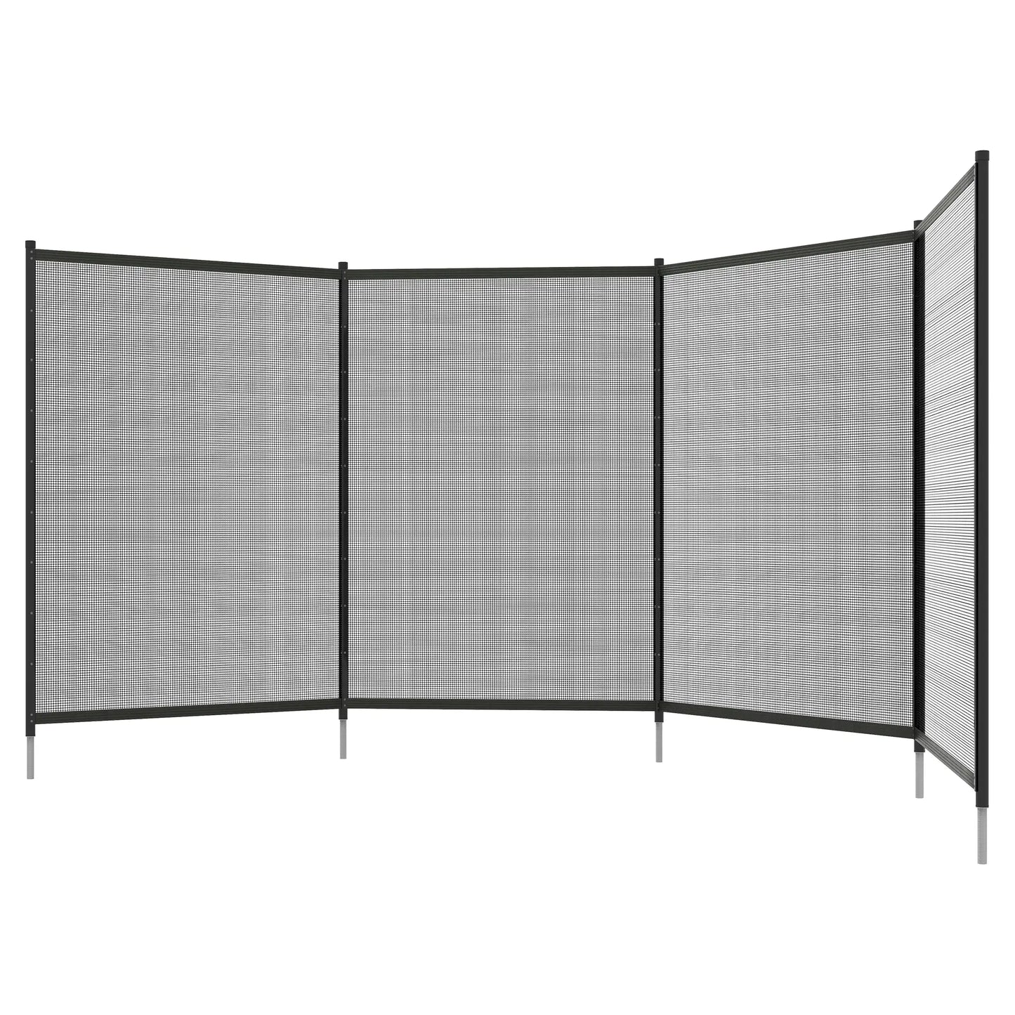 4 Panel Swimming Pool Fence, Aluminum Rustproof, 4' x 12', Black Garden Fences Black at Gallery Canada