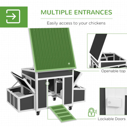 Wooden Chicken Coop With Nesting Box, 6 Chickens, Dark Grey Chicken Coops at Gallery Canada