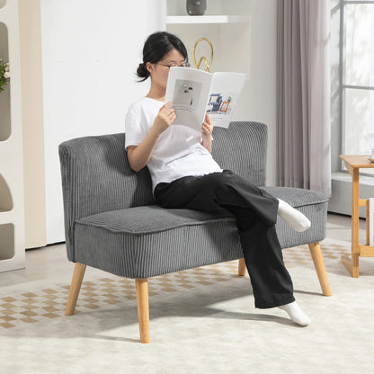 Modern 2 Seater Sofa, Upholstered Couch, Rubber Wood Legs, Grey 2-Seater Sofas at Gallery Canada