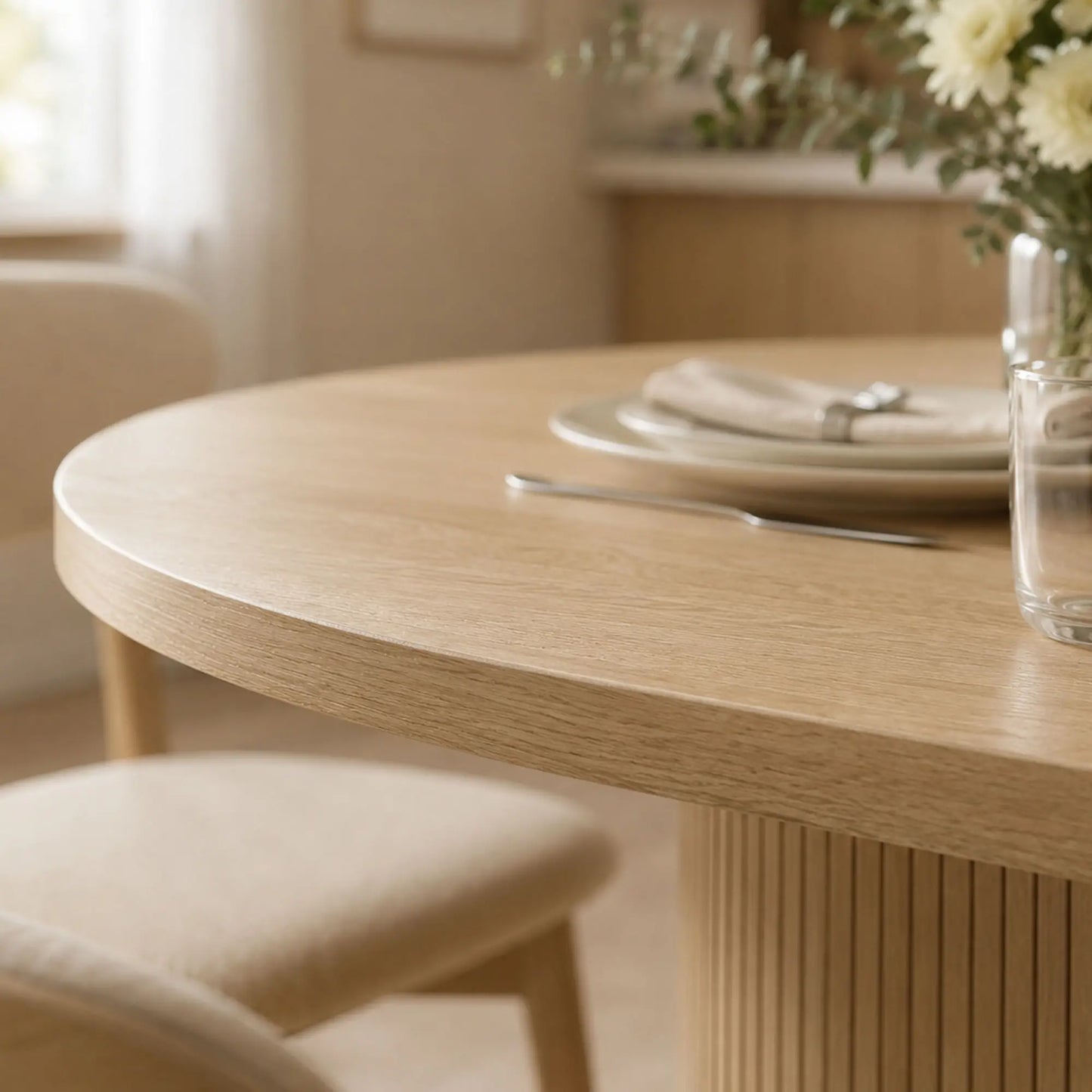 Table de salle à manger moderne de style ferme, chêne