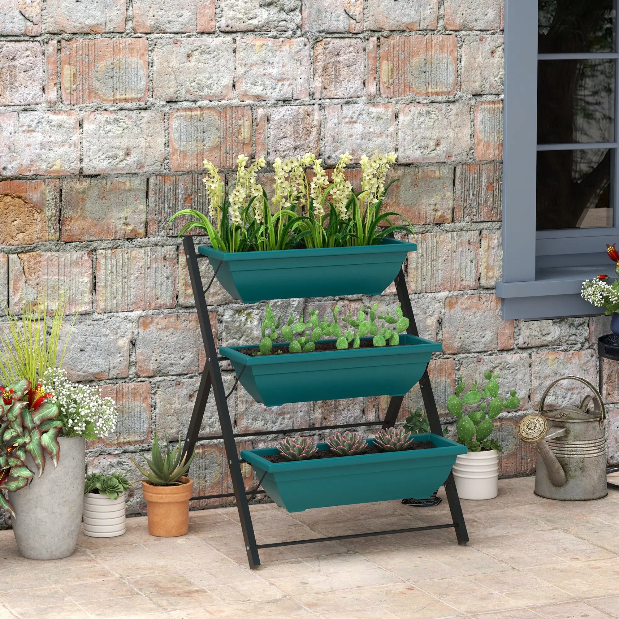 3-Tier Vertical Garden Planter, Outdoor Plant Stand for Vegetables Flowers Plant Stands at Gallery Canada