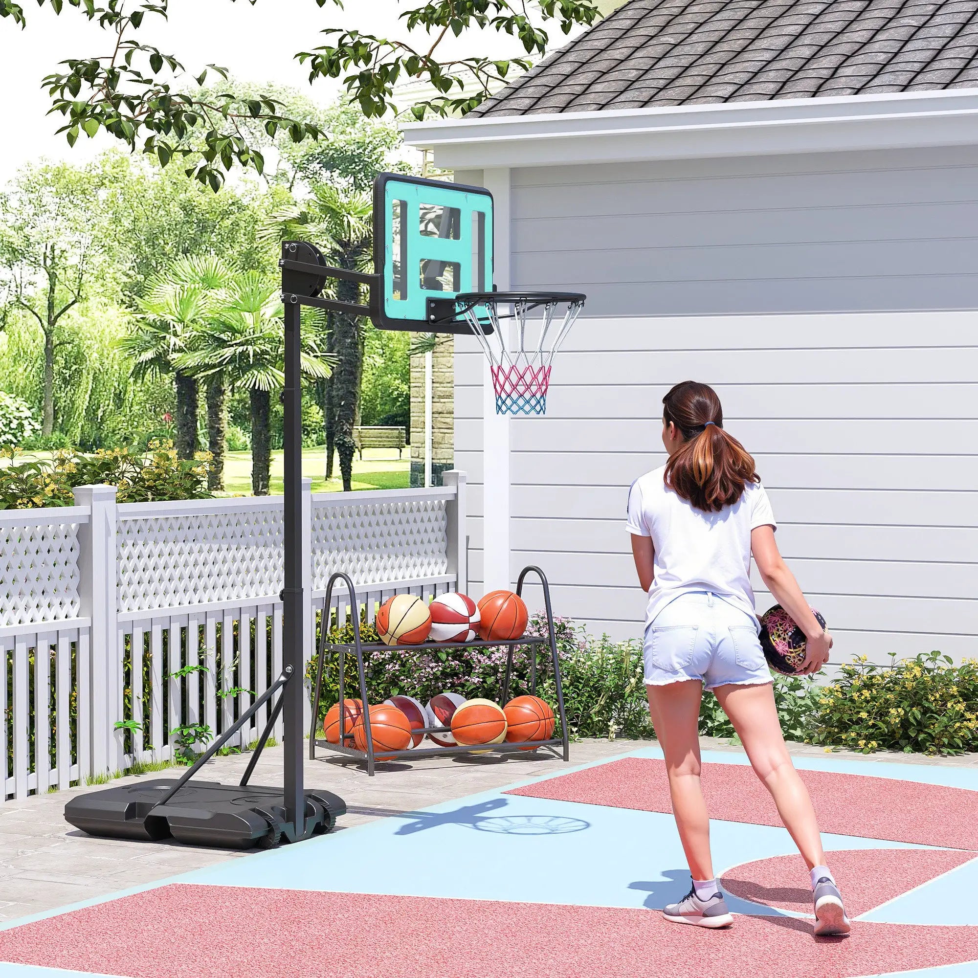Outdoor Basketball Hoop, Shatterproof Backboard, 57.5