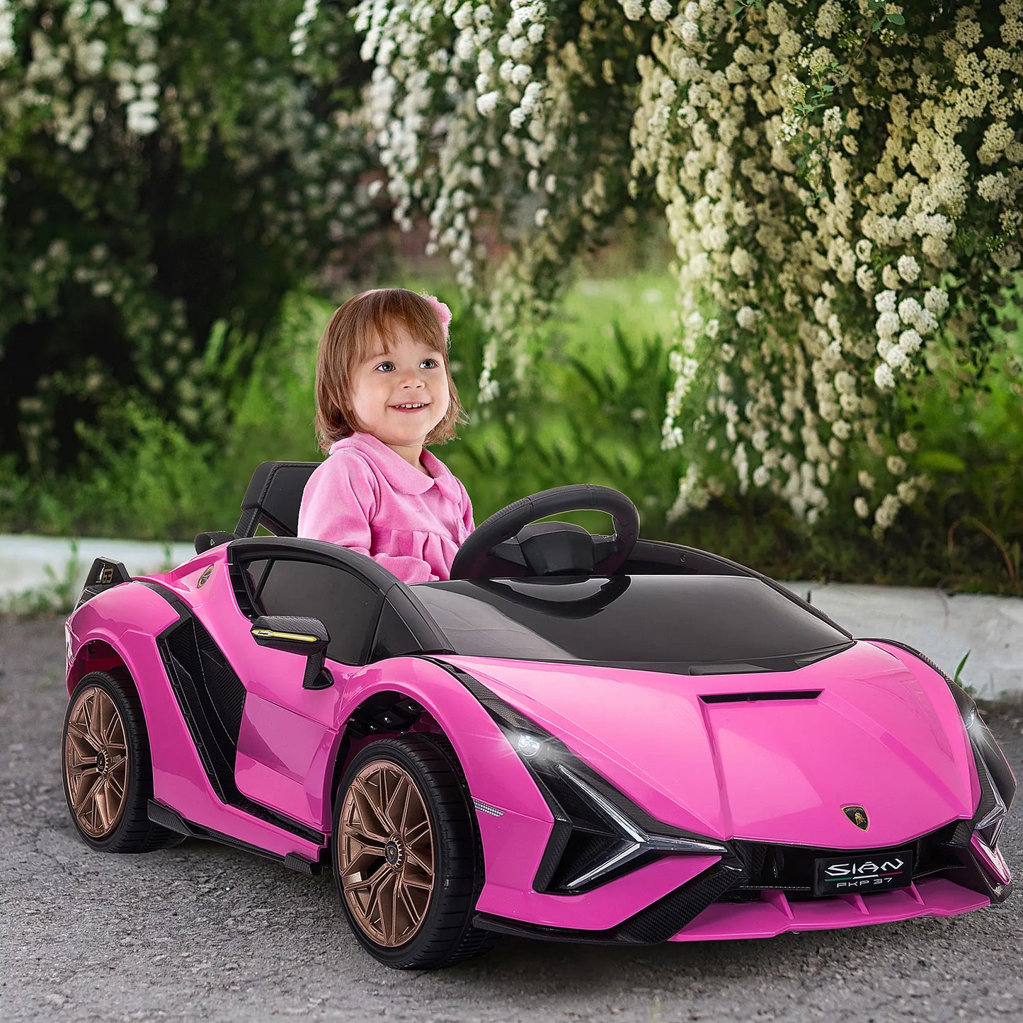 12V Kids Electric Ride On Car, Remote Control, Music Lights, For 3-5 Years, Pink Electric Toy Cars at Gallery Canada