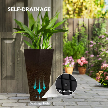 28" Tall Garden Plastic Planters, Set Of 3, Brown Planter Set at Gallery Canada