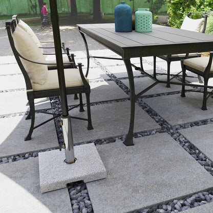 Square Patio Umbrella Base, Outdoor Stand with Handles, Heavy Duty, Grey Umbrella Bases at Gallery Canada