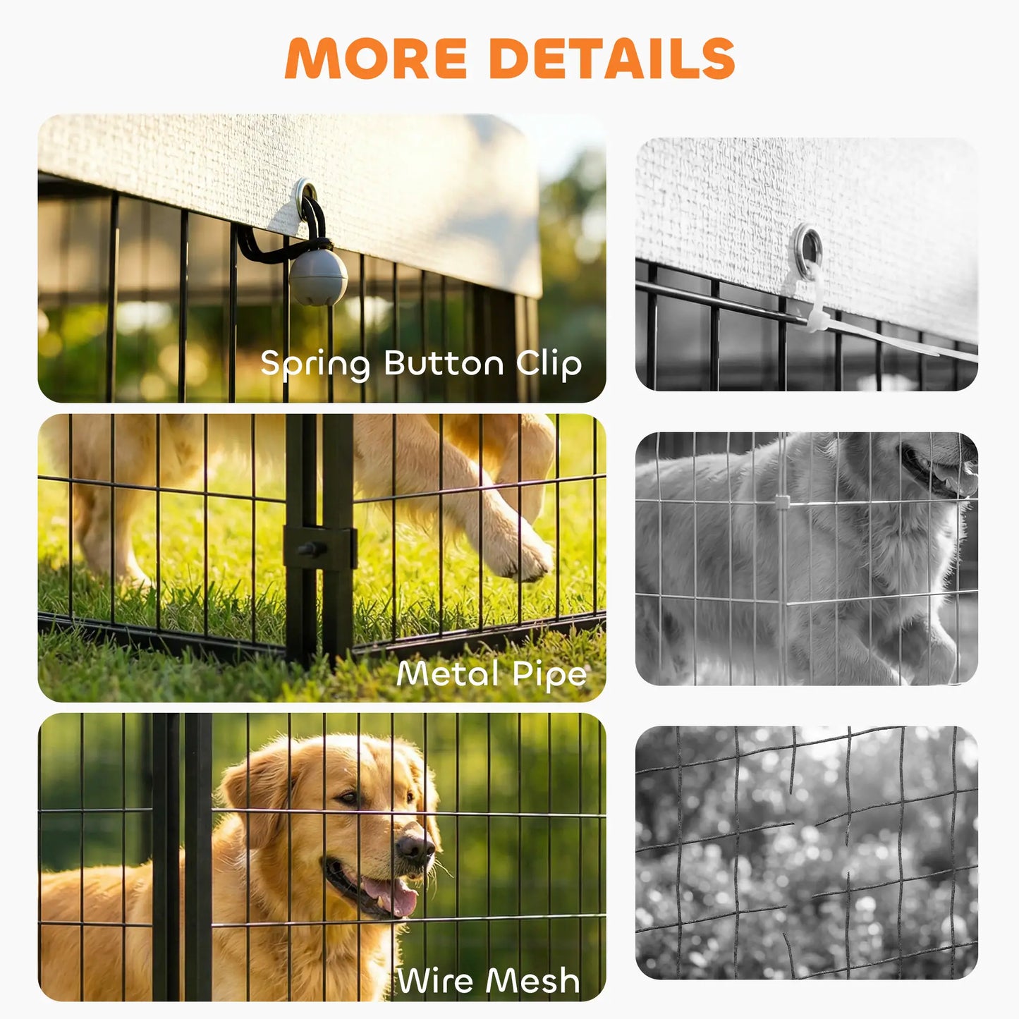 Outdoor Dog Kennel With Roof, 8' x 4' x 6', Heavy Duty Welded Wire Playpen Dog Kennels at Gallery Canada