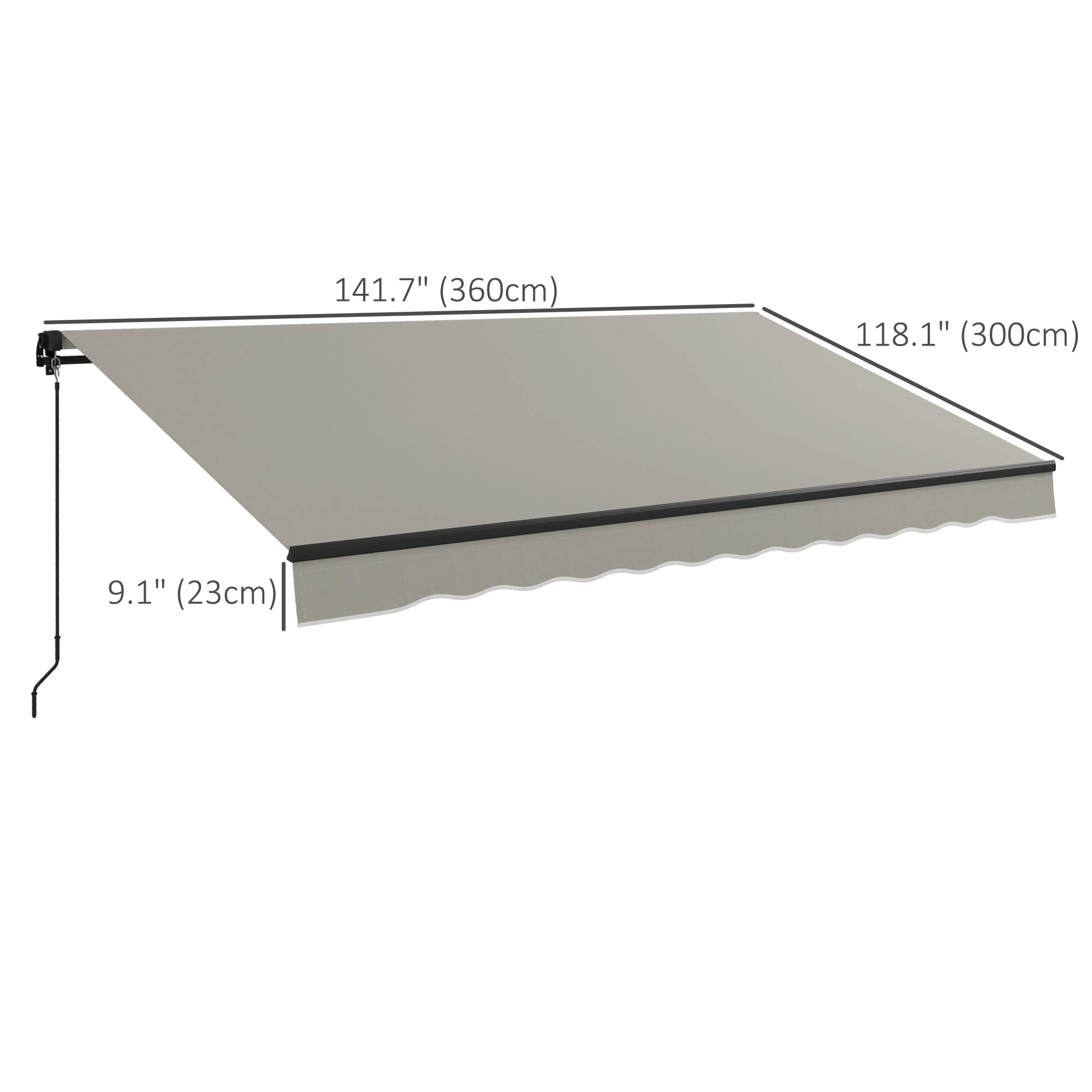 12' x 10' Retractable Awning, UV Resistant Sunshade, Light Grey Deck Awnings at Gallery Canada