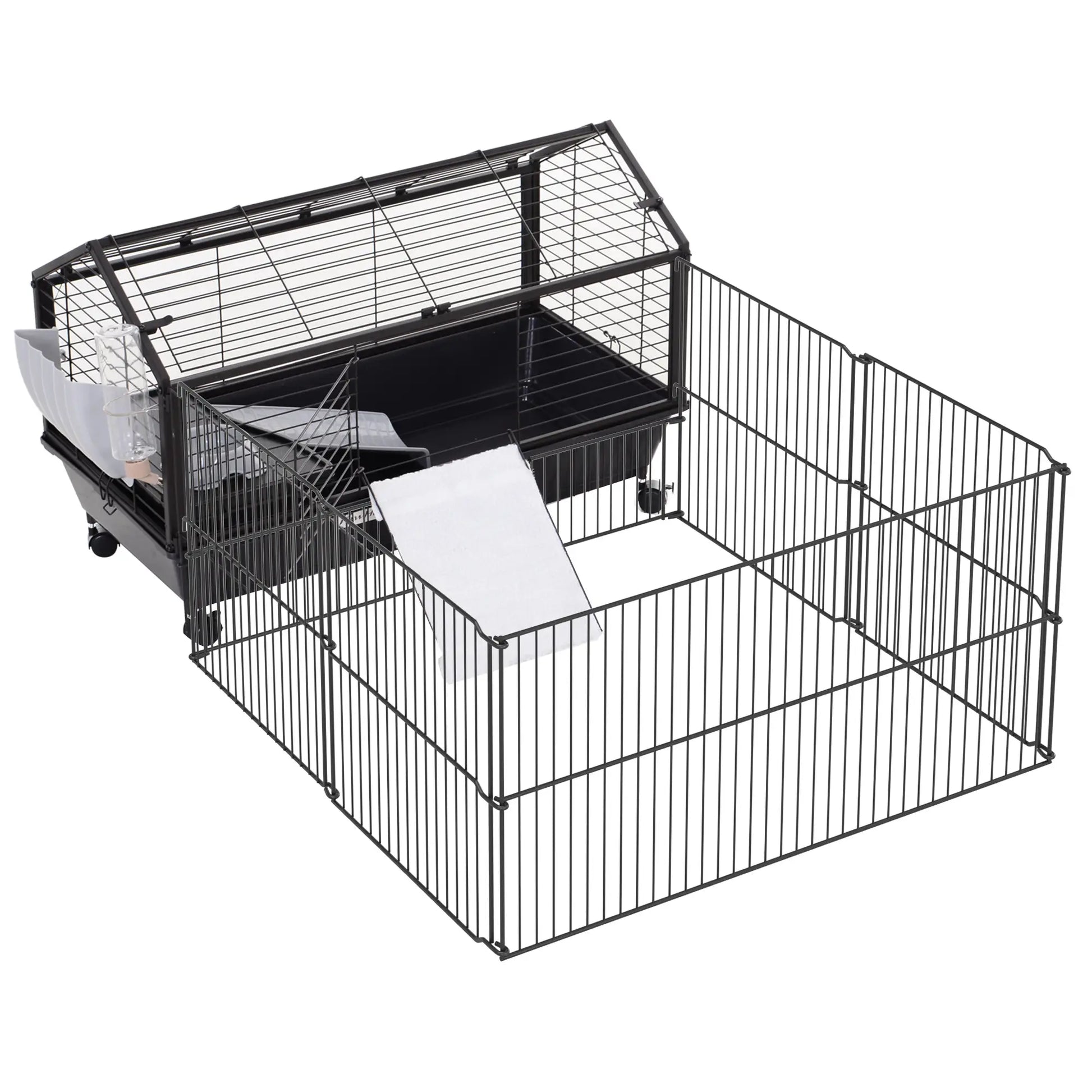 Metal Small Animal Cage, Rabbit Cage, 34.6" L x 50.6" W x 22" H Houses & Habitats at Gallery Canada