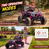 24V 2 Seater Kids Ride On Truck, Ages 3-8, Remote Control, Pink