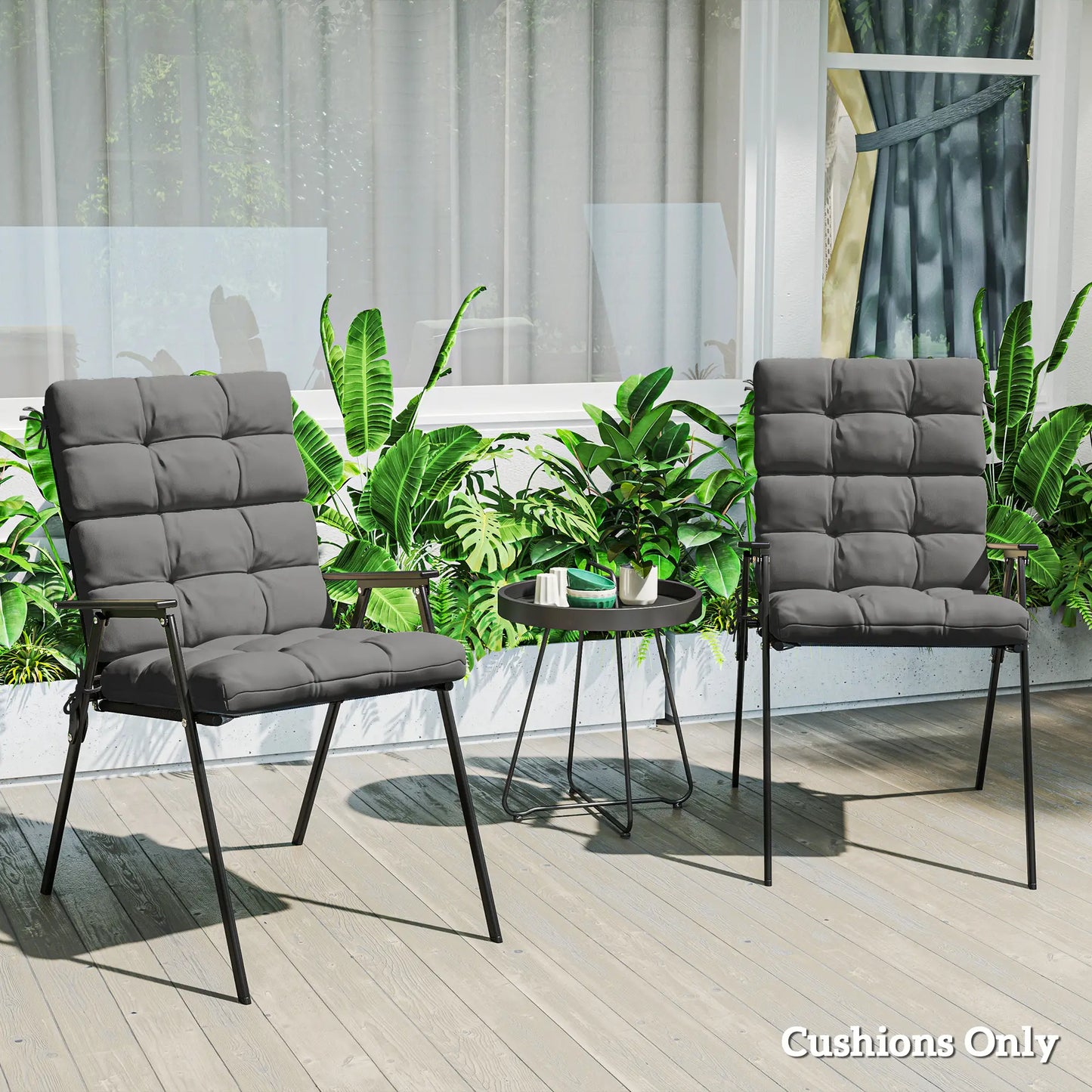 2-Piece Back Seat Cushion, Outdoor Patio Chair Set, Dark Grey Patio Chair Cushions at Gallery Canada