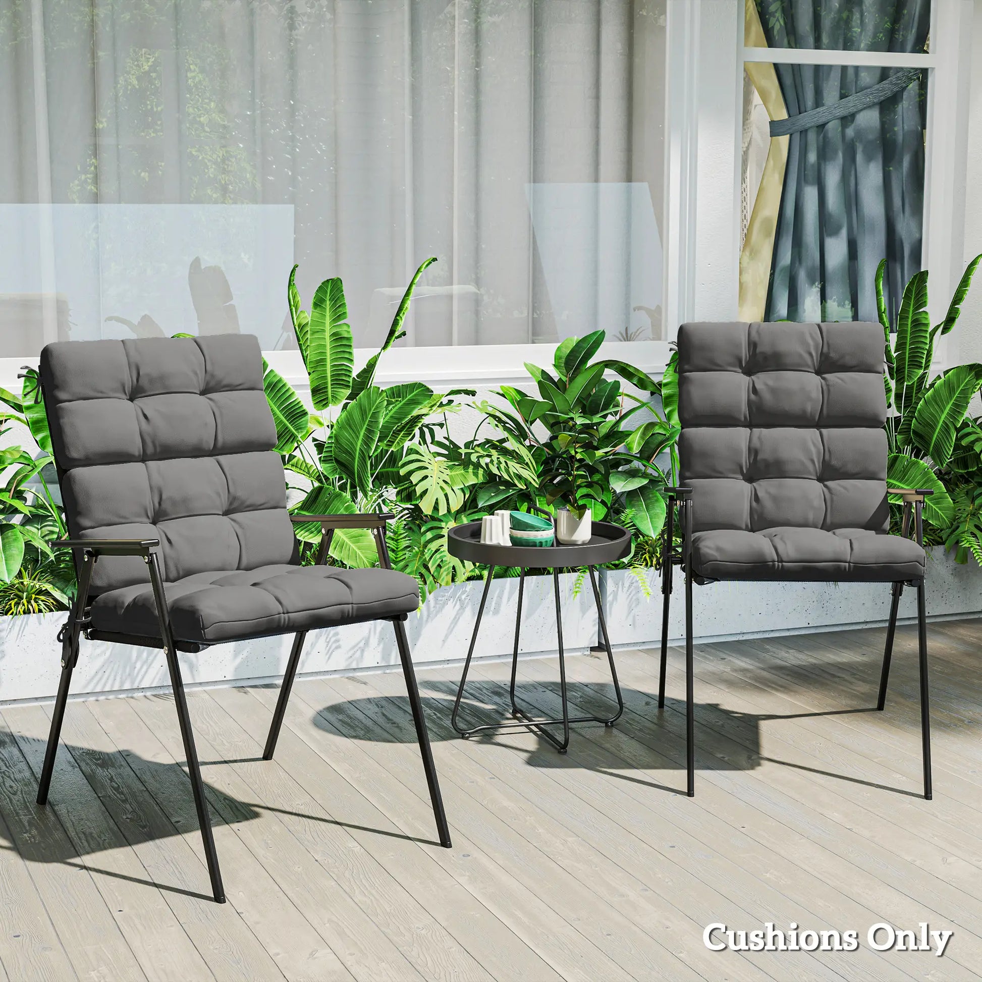 2-Piece Back Seat Cushion, Outdoor Patio Chair Set, Dark Grey Patio Chair Cushions at Gallery Canada