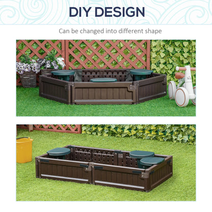 DIY Kids Sandbox with Waterproof Cover, Sand Playset, 3-12 Years, Brown Sandboxes & Accessories at Gallery Canada