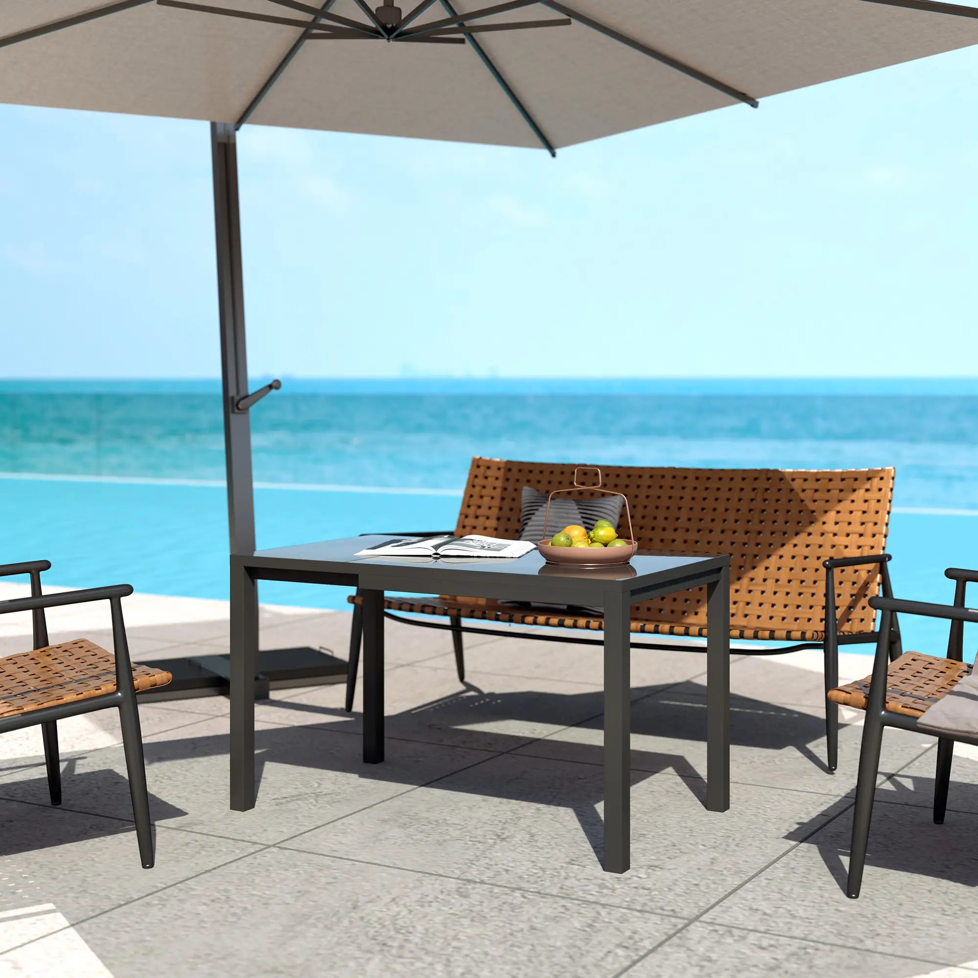 Adjustable Outdoor Dining Table, 33.5