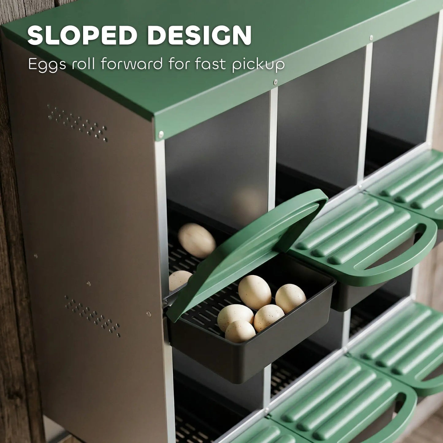 Chicken Nesting Boxes, 6 Compartment Metal Nesting Boxes for Chicken Coop, Egg Laying Boxes with Lid Cover Chicken Coops at Gallery Canada