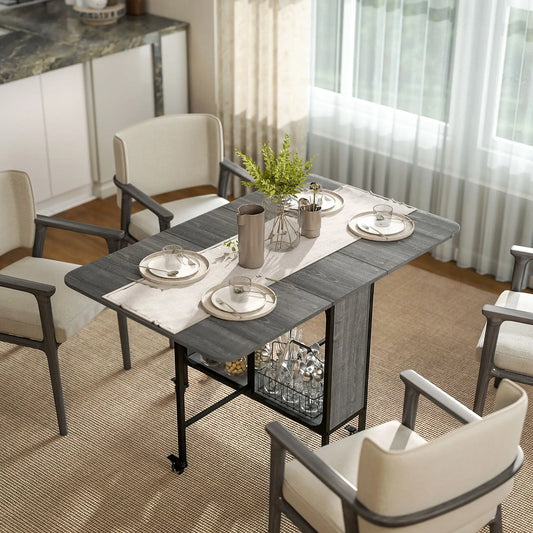 Folding Dining Table, Extendable Kitchen Table, Distressed Grey, Grey Bar Tables & Dining Tables Distressed Grey at Gallery Canada