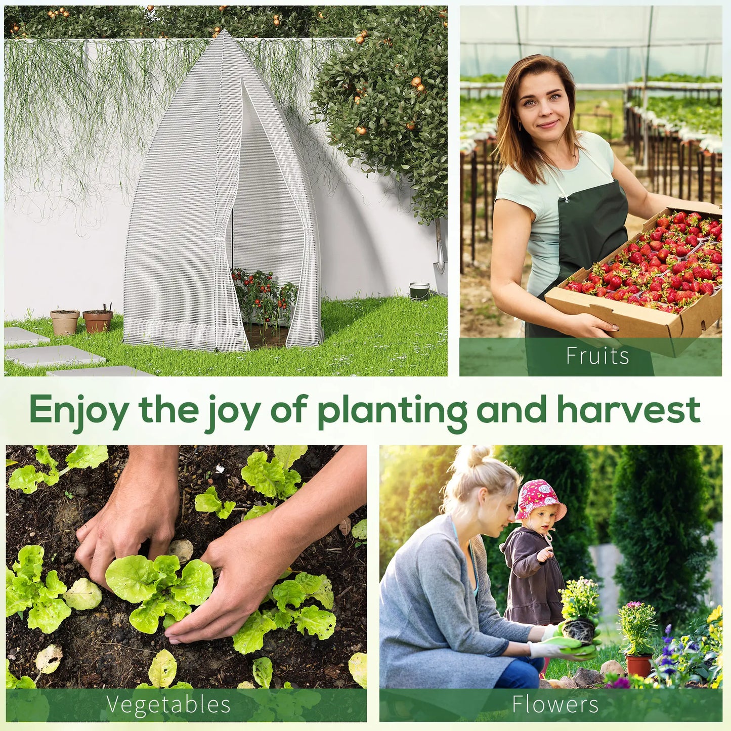 55" x 55" x 71" Greenhouse, Portable Hot House, Zippered Door, White Portable Greenhouses at Gallery Canada