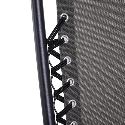 Zero Gravity Chair Set of 2, Patio Chair with Side Table, Grey Lounger Chairs at Gallery Canada