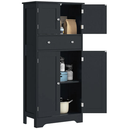 50.5" Kitchen Cabinet, 4 Doors, Drawer, Adjustable Shelf, Black Kitchen Pantry Cabinets at Gallery Canada
