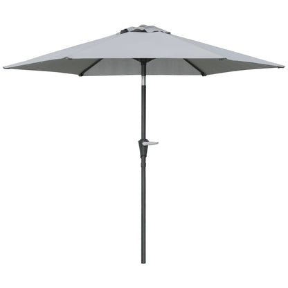 Outdoor Patio Sun Umbrella, 6 Ribs, Light Grey Patio Umbrellas at Gallery Canada