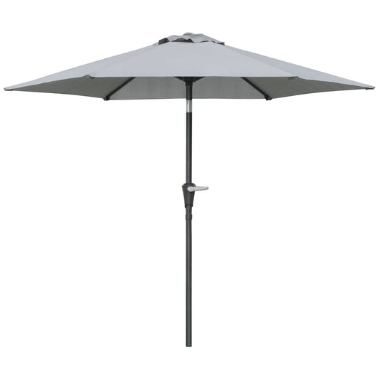 Outdoor Patio Sun Umbrella, 6 Ribs, Light Grey Patio Umbrellas Light Grey at Gallery Canada