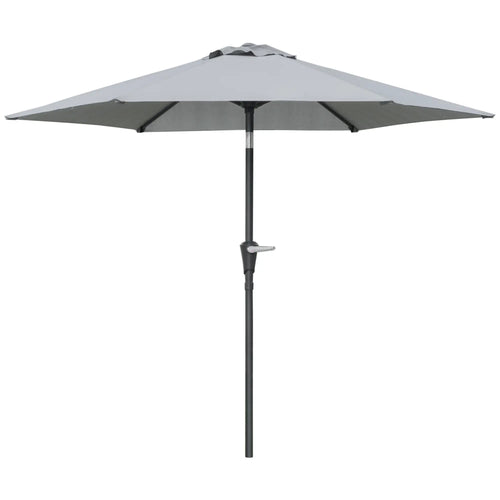Outdoor Patio Sun Umbrella, 6 Ribs, Light Grey