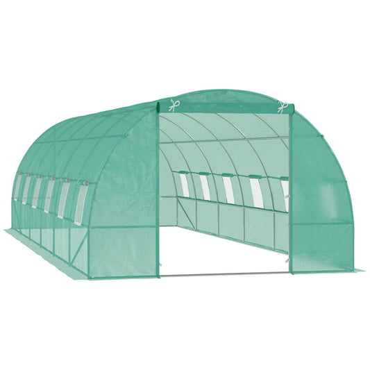 26' x 10' x 6.6' Walk in Tunnel Greenhouse, Steel Frame Walk In Greenhouses Dark Green at Gallery Canada