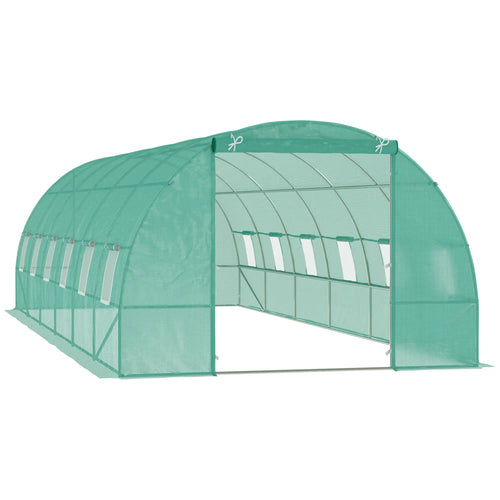 26' x 10' x 6.6' Walk in Tunnel Greenhouse, Steel Frame