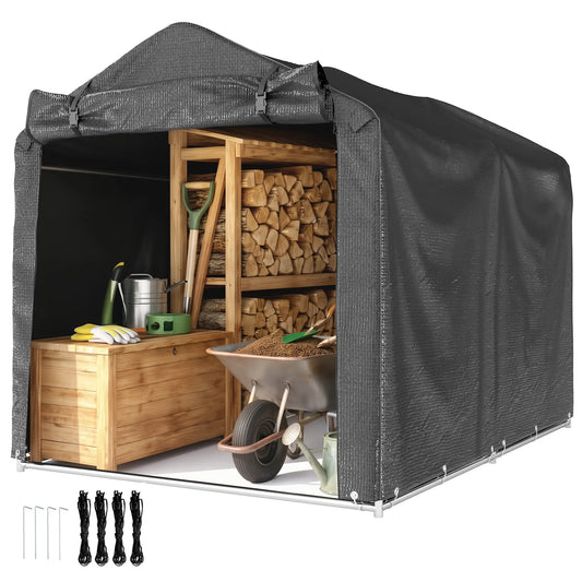 Outdoor Storage Shed, UV Resistant Bike Tent, Roll-up Zipper Door, Dark Grey Sheds Dark Grey at Gallery Canada