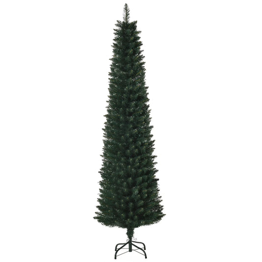6FT Artificial Christmas Pencil Tree, Foldable Black Stand, Green Artificial Christmas Trees Green at Gallery Canada
