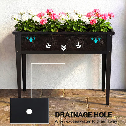 Metal Raised Garden Bed On Legs, With Drainage Hole, Black Elevated Garden Beds at Gallery Canada