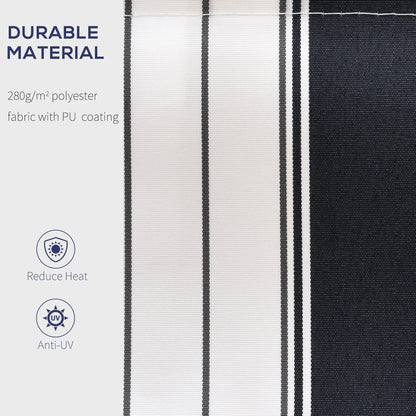 8' x 7' Retractable Awning, UV Water-Resistant Fabric, Aluminum Frame, Blue White, Blue Deck Awnings at Gallery Canada