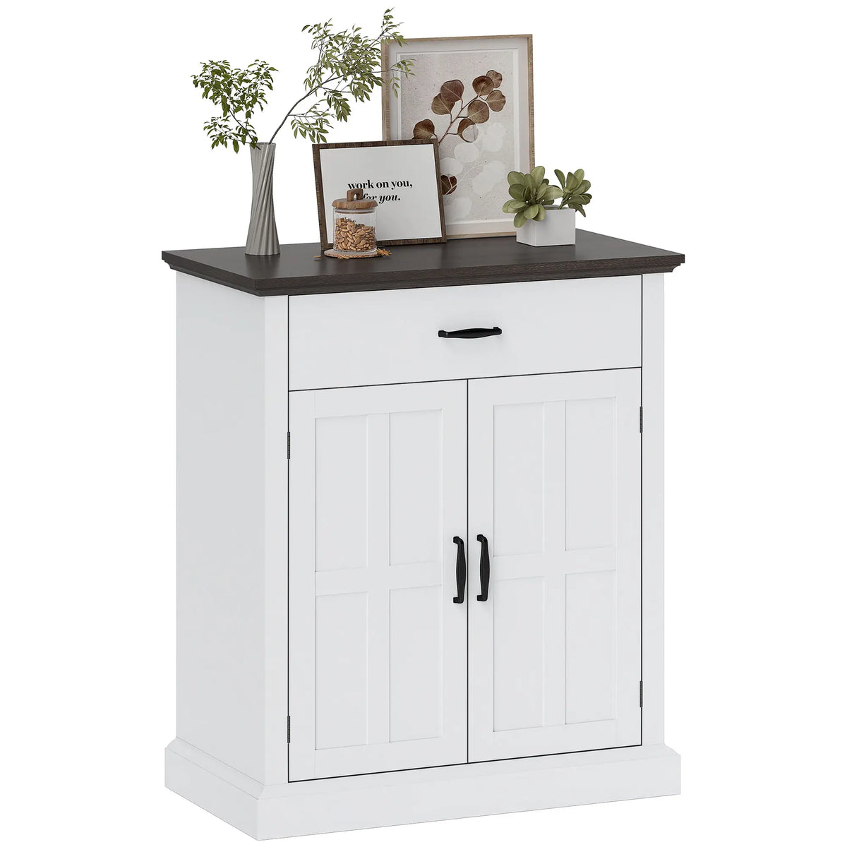 Modern Sideboard Buffet, 2 Doors, Adjustable Shelf, White Bar Cabinets at Gallery Canada