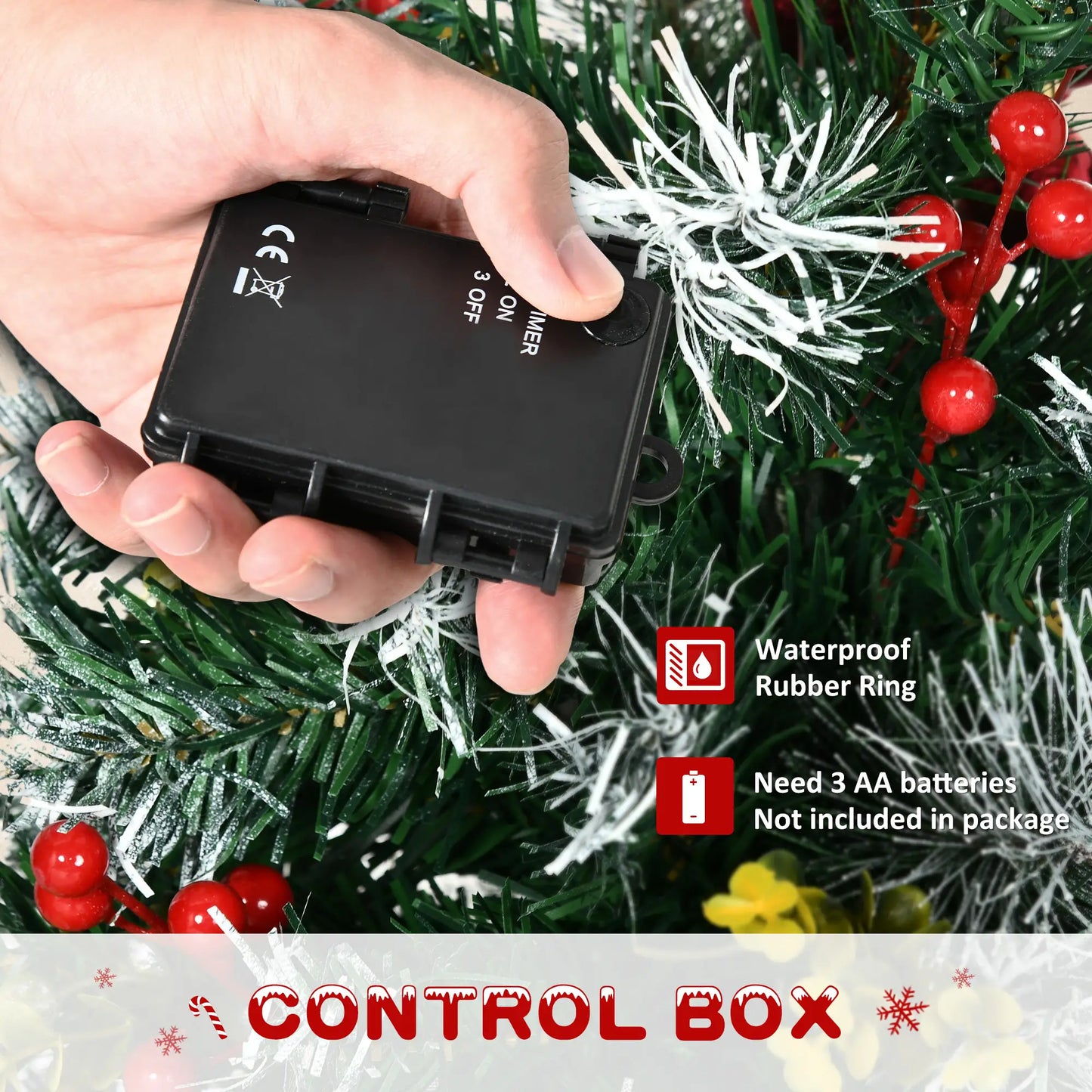 2 Foot Prelit Artificial Christmas Tree, 70 Branches, Warm White LED, Red Berries, Pine Cones, Green Pre Lit Christmas Trees at Gallery Canada