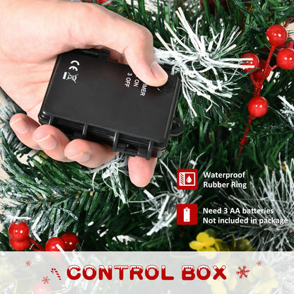 2 Foot Prelit Artificial Christmas Tree, 70 Branches, Warm White LED, Red Berries, Pine Cones, Green Pre Lit Christmas Trees at Gallery Canada