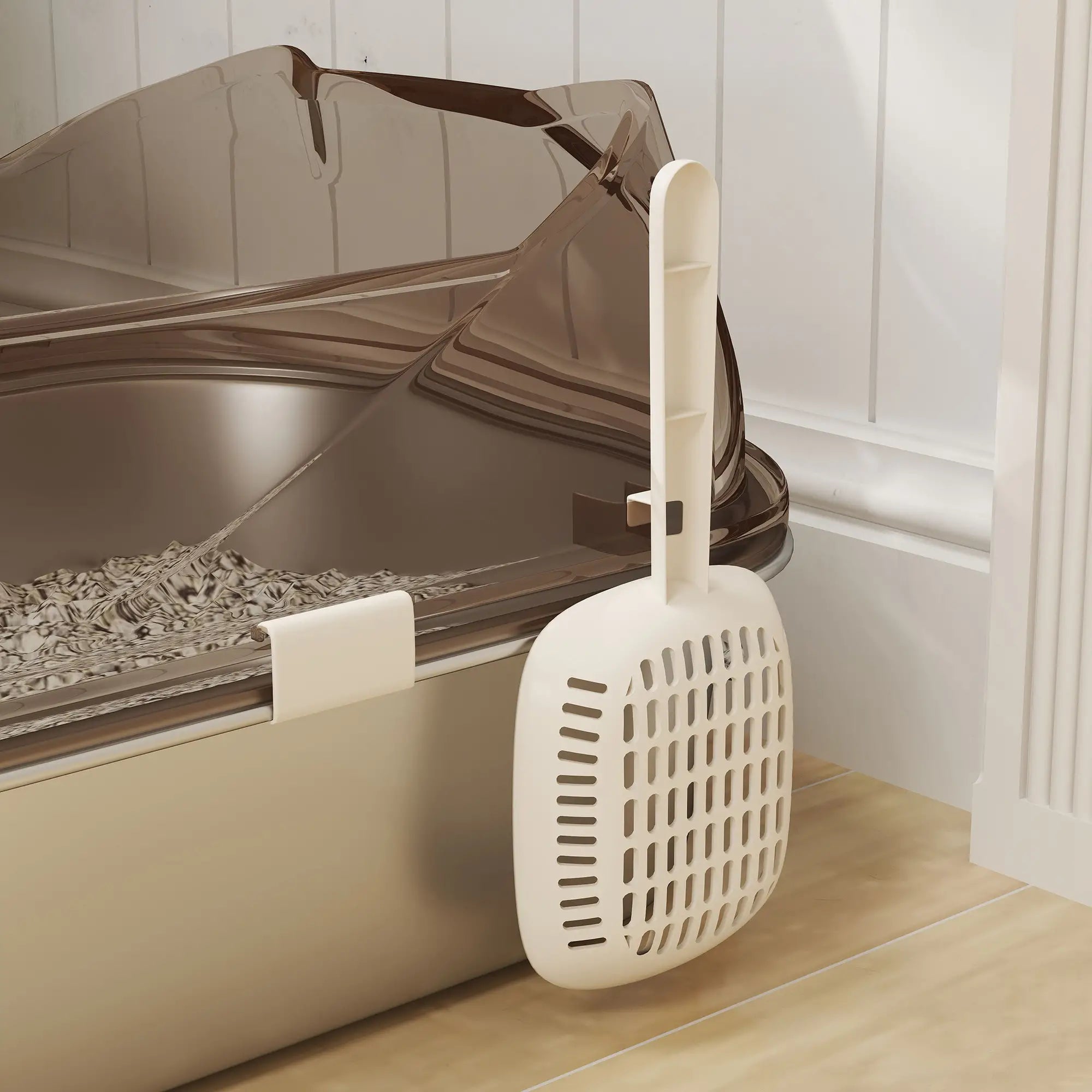 Stainless Steel Cat Litter Box, High Sided Enclosure, Step, Scoop Cat Litter Box Enclosures at Gallery Canada
