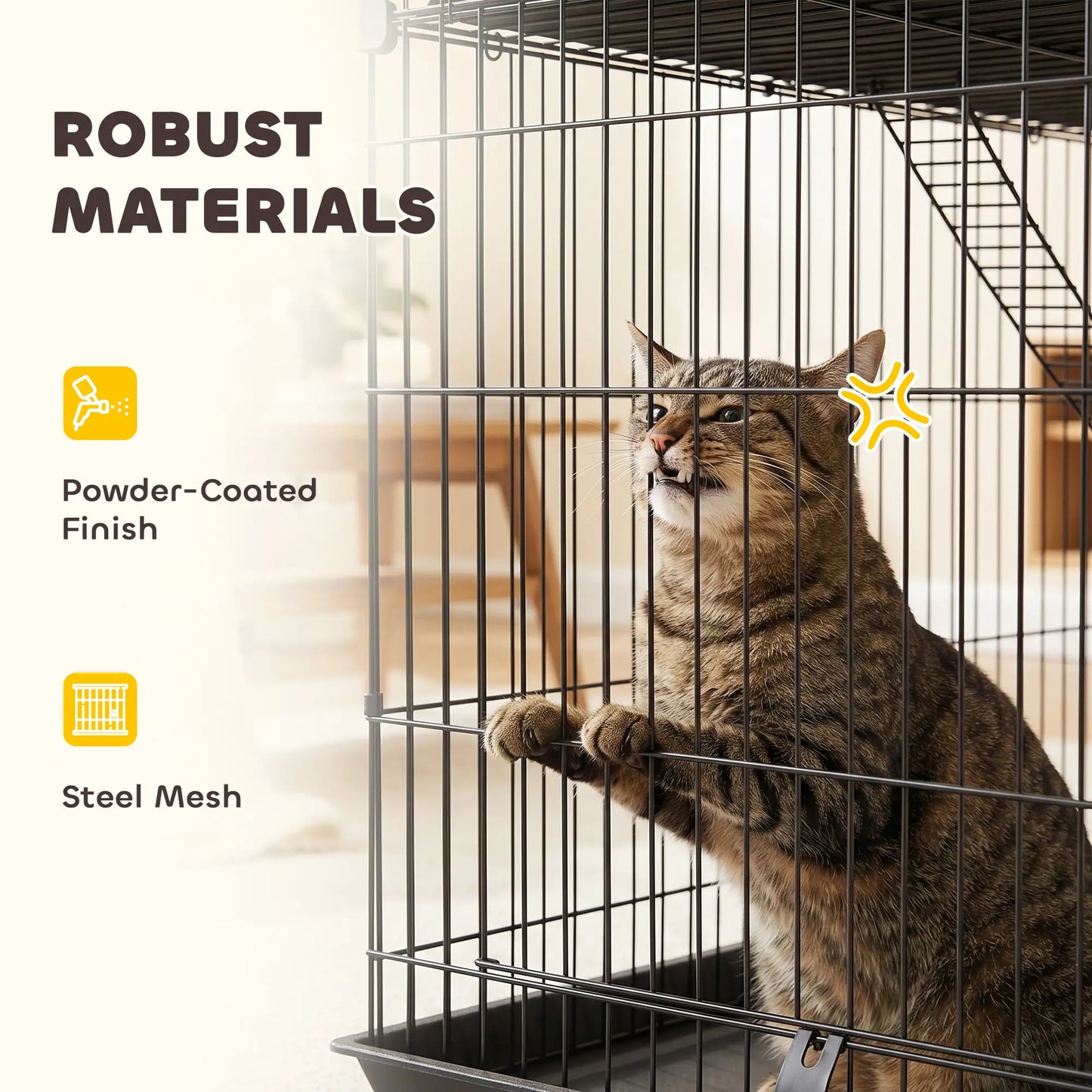 3-Tier Cat Cage Indoor, Detachable Metal Wire Kennel withwith Hammock, Platform, Tray and Cushion for 1-2 Kittens Cat Houses at Gallery Canada