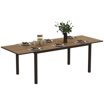63"-94.5" Extendable Outdoor Dining Table, Steel Frame, Brown Patio Dinning Tables at Gallery Canada